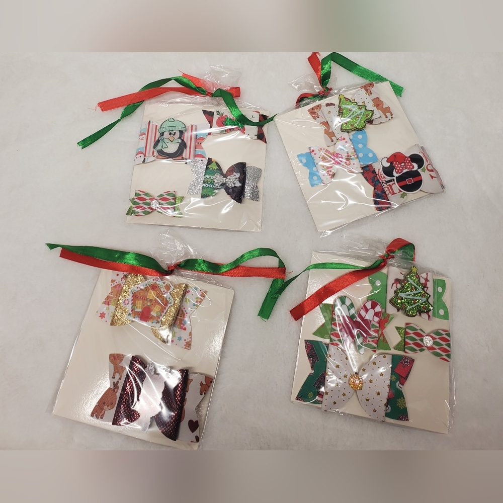 Random 1 Set Handmade Christmas Hair Clips